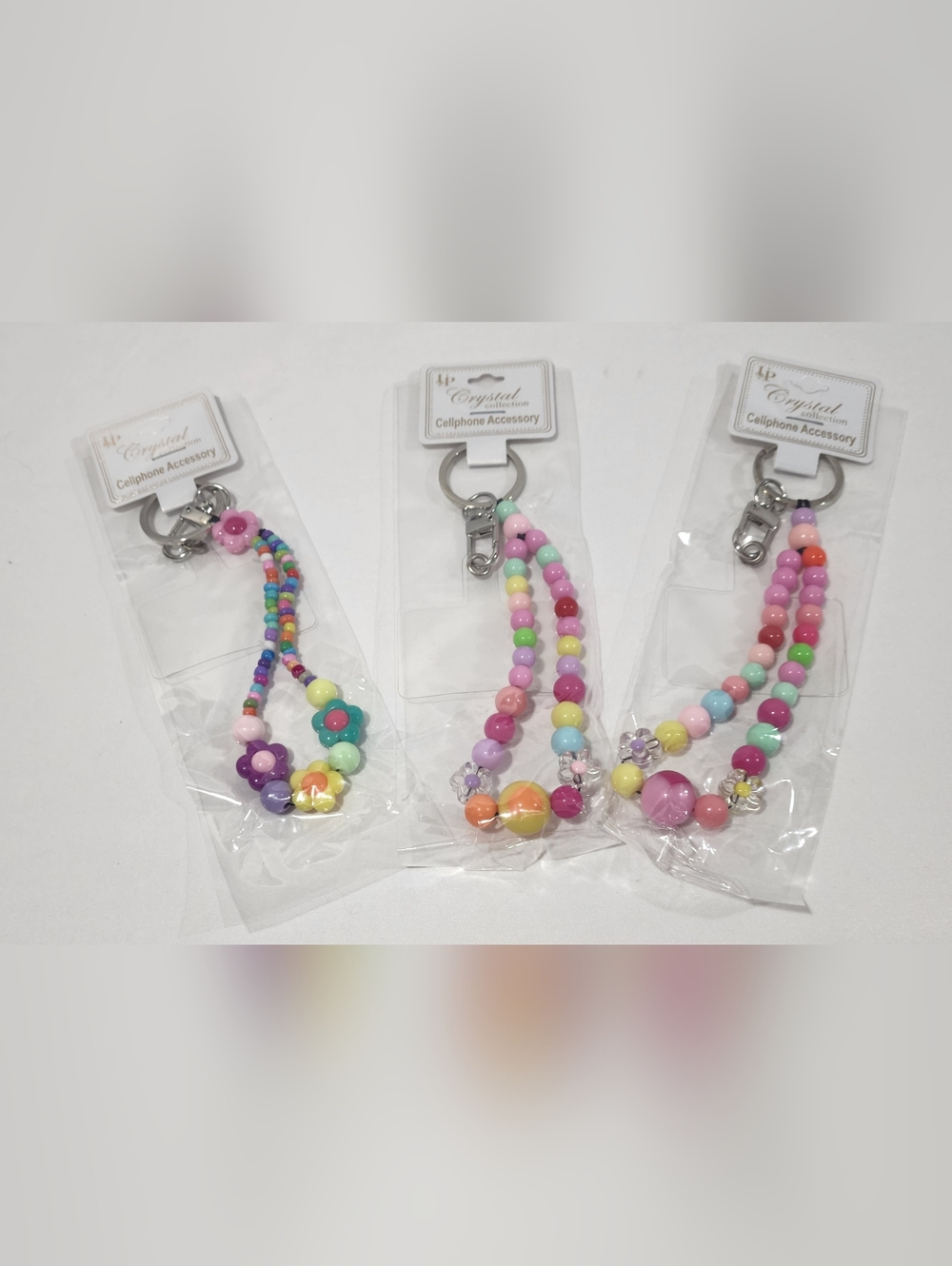Set of 3Cell Phone Lanyard Wrist Strap Wristlet Pastel Beads